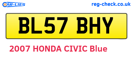BL57BHY are the vehicle registration plates.