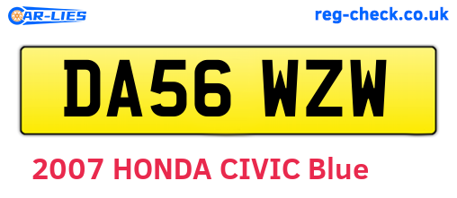 DA56WZW are the vehicle registration plates.