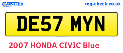 DE57MYN are the vehicle registration plates.