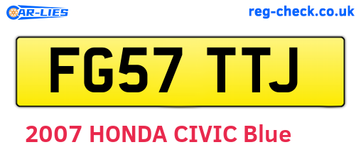 FG57TTJ are the vehicle registration plates.