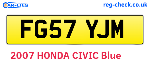 FG57YJM are the vehicle registration plates.