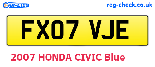FX07VJE are the vehicle registration plates.