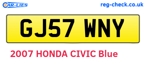 GJ57WNY are the vehicle registration plates.