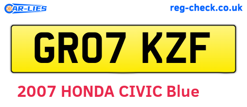 GR07KZF are the vehicle registration plates.