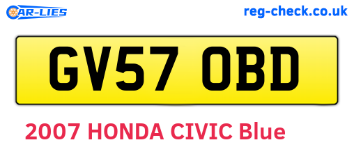 GV57OBD are the vehicle registration plates.