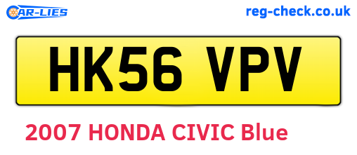 HK56VPV are the vehicle registration plates.