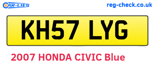 KH57LYG are the vehicle registration plates.