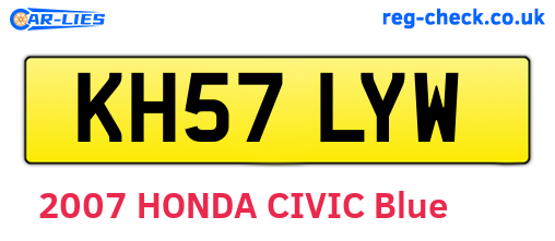 KH57LYW are the vehicle registration plates.