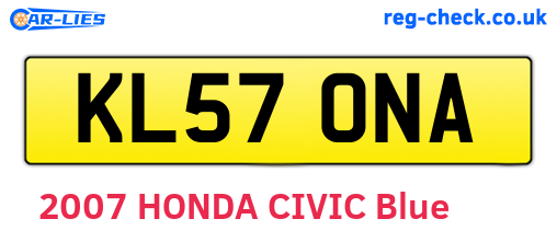 KL57ONA are the vehicle registration plates.