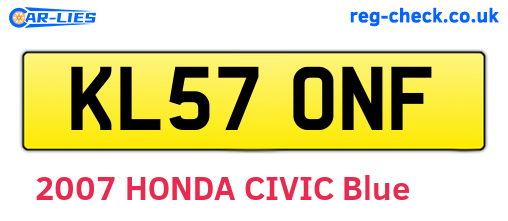 KL57ONF are the vehicle registration plates.