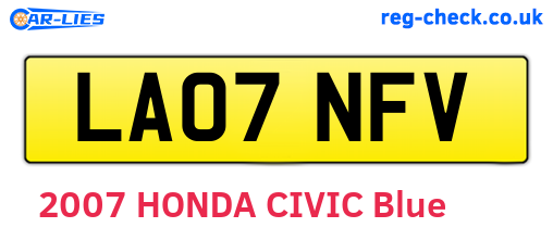 LA07NFV are the vehicle registration plates.
