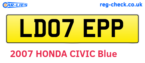 LD07EPP are the vehicle registration plates.
