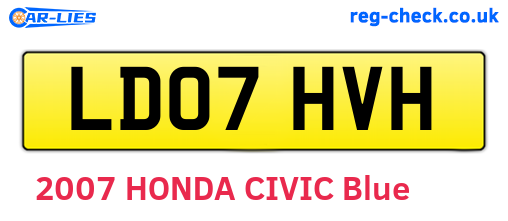 LD07HVH are the vehicle registration plates.