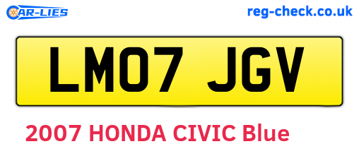 LM07JGV are the vehicle registration plates.
