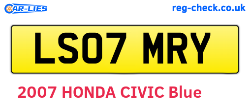 LS07MRY are the vehicle registration plates.