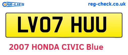 LV07HUU are the vehicle registration plates.
