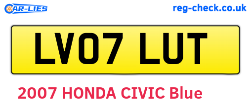 LV07LUT are the vehicle registration plates.