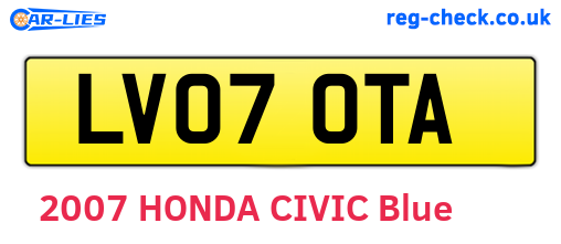 LV07OTA are the vehicle registration plates.