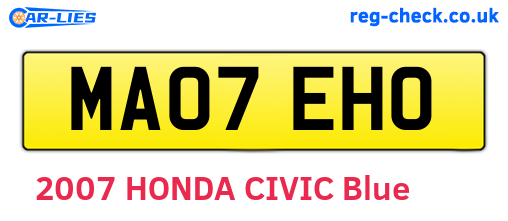 MA07EHO are the vehicle registration plates.