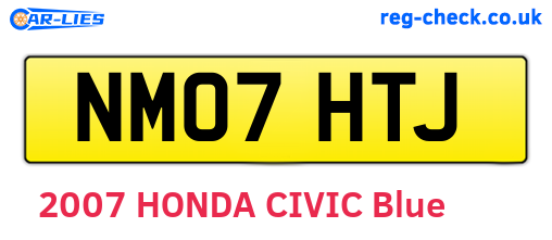 NM07HTJ are the vehicle registration plates.