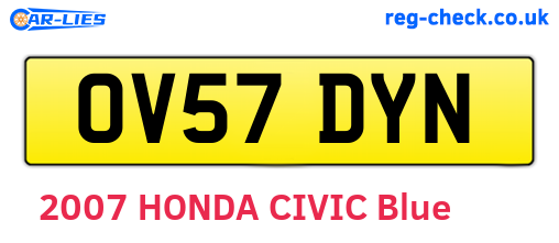 OV57DYN are the vehicle registration plates.