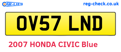 OV57LND are the vehicle registration plates.