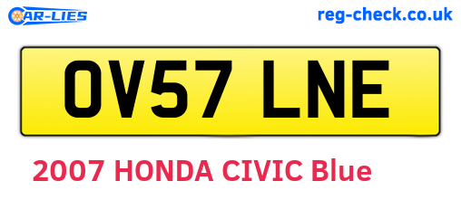 OV57LNE are the vehicle registration plates.