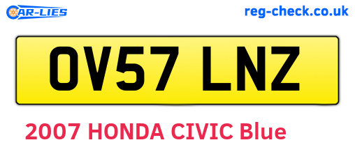 OV57LNZ are the vehicle registration plates.