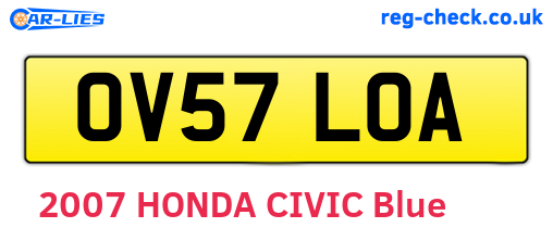 OV57LOA are the vehicle registration plates.