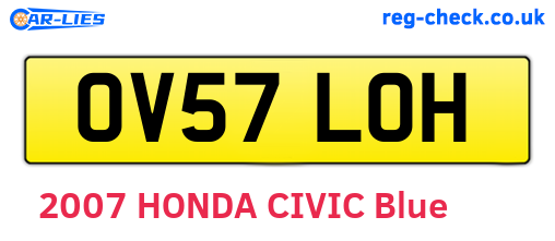 OV57LOH are the vehicle registration plates.