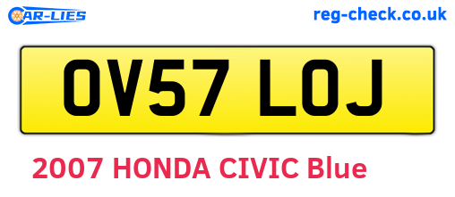OV57LOJ are the vehicle registration plates.