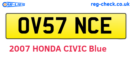 OV57NCE are the vehicle registration plates.
