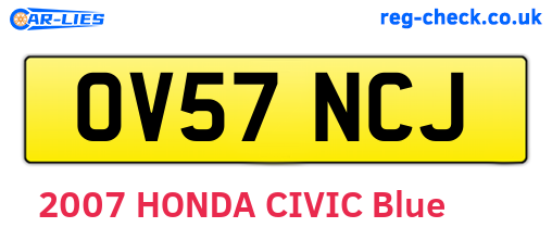 OV57NCJ are the vehicle registration plates.