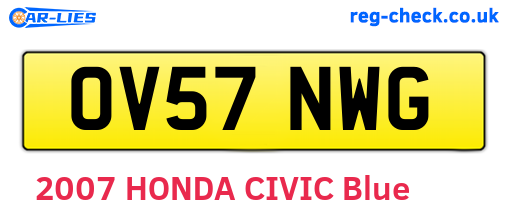 OV57NWG are the vehicle registration plates.