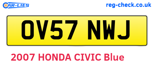 OV57NWJ are the vehicle registration plates.
