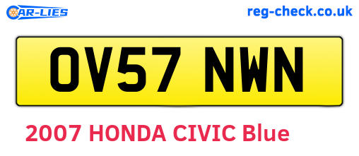 OV57NWN are the vehicle registration plates.