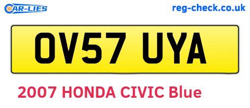 OV57UYA are the vehicle registration plates.