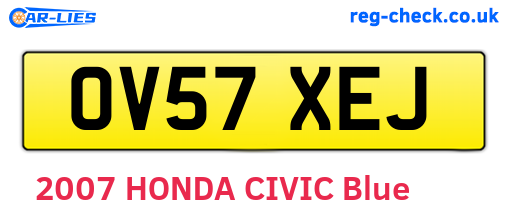 OV57XEJ are the vehicle registration plates.