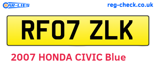 RF07ZLK are the vehicle registration plates.