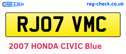 RJ07VMC are the vehicle registration plates.