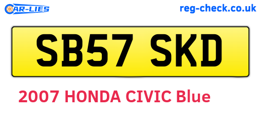 SB57SKD are the vehicle registration plates.