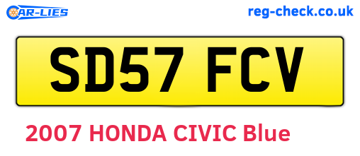 SD57FCV are the vehicle registration plates.