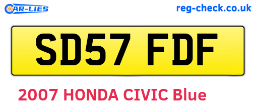 SD57FDF are the vehicle registration plates.