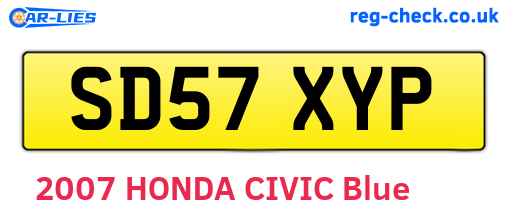 SD57XYP are the vehicle registration plates.