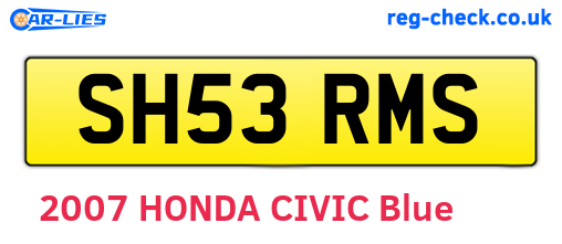 SH53RMS are the vehicle registration plates.
