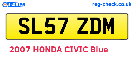 SL57ZDM are the vehicle registration plates.