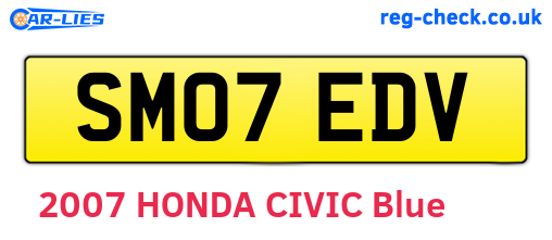 SM07EDV are the vehicle registration plates.
