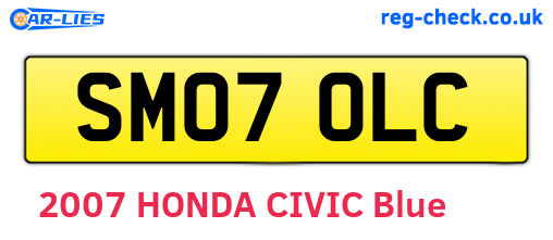 SM07OLC are the vehicle registration plates.