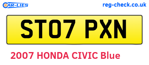 ST07PXN are the vehicle registration plates.