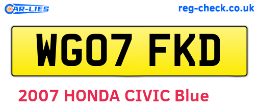 WG07FKD are the vehicle registration plates.